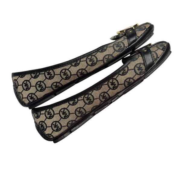 Michael Kors MK Black Leather Trim Ballerina Flat Fulton Shoes Size 8M - Picture 8 of 10